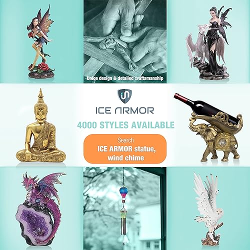 ICE ARMOR 7.75" H Medieval3-Headed Silver Dragon Statue Fantasy Decoration Figurine