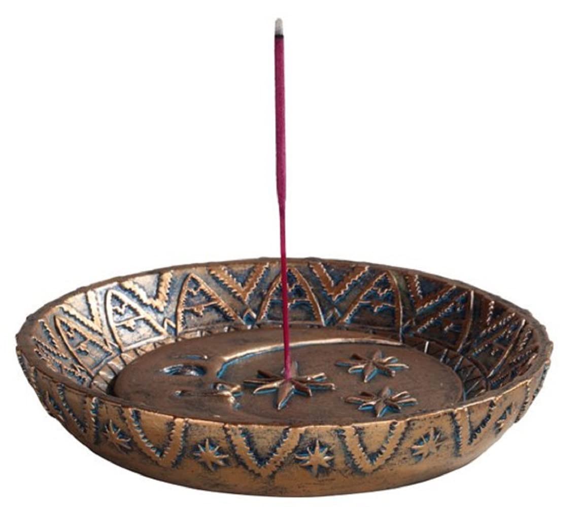 ICE ARMOR 5" W Bronze Celestial Incense Burner Plate Incense Holder Home Decor
