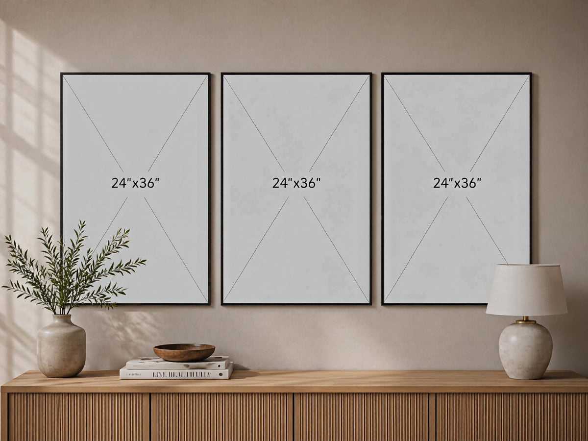 ICE ARMOR Extra-Large Set of 3 Alpaca Wall Art Boho Rug Canvas Prints Neutral Farm Animal Decor for Living Room Bedroom Nursery Southwestern Style 24x36 Inch Canvas Print - Ready to hang