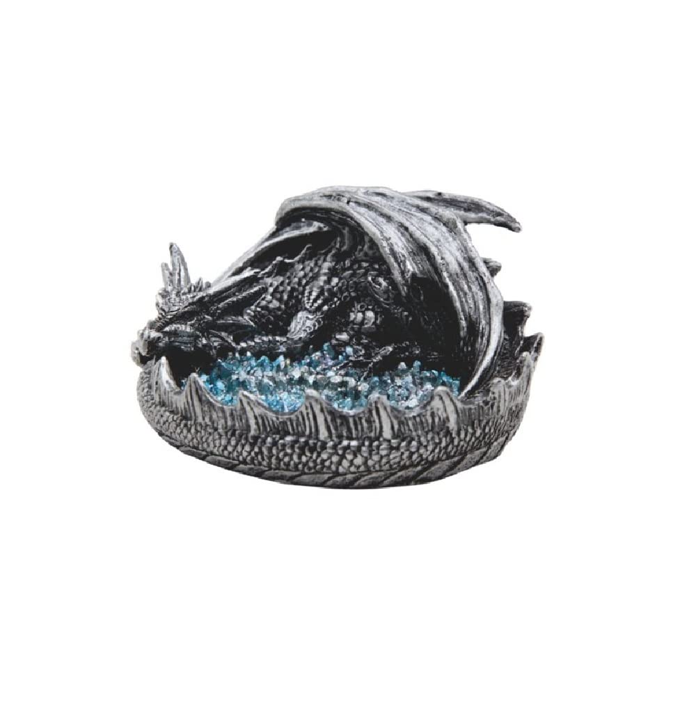 ICE ARMOR 4.25" W Silver Dragon Incense Burner Sticks Holder
