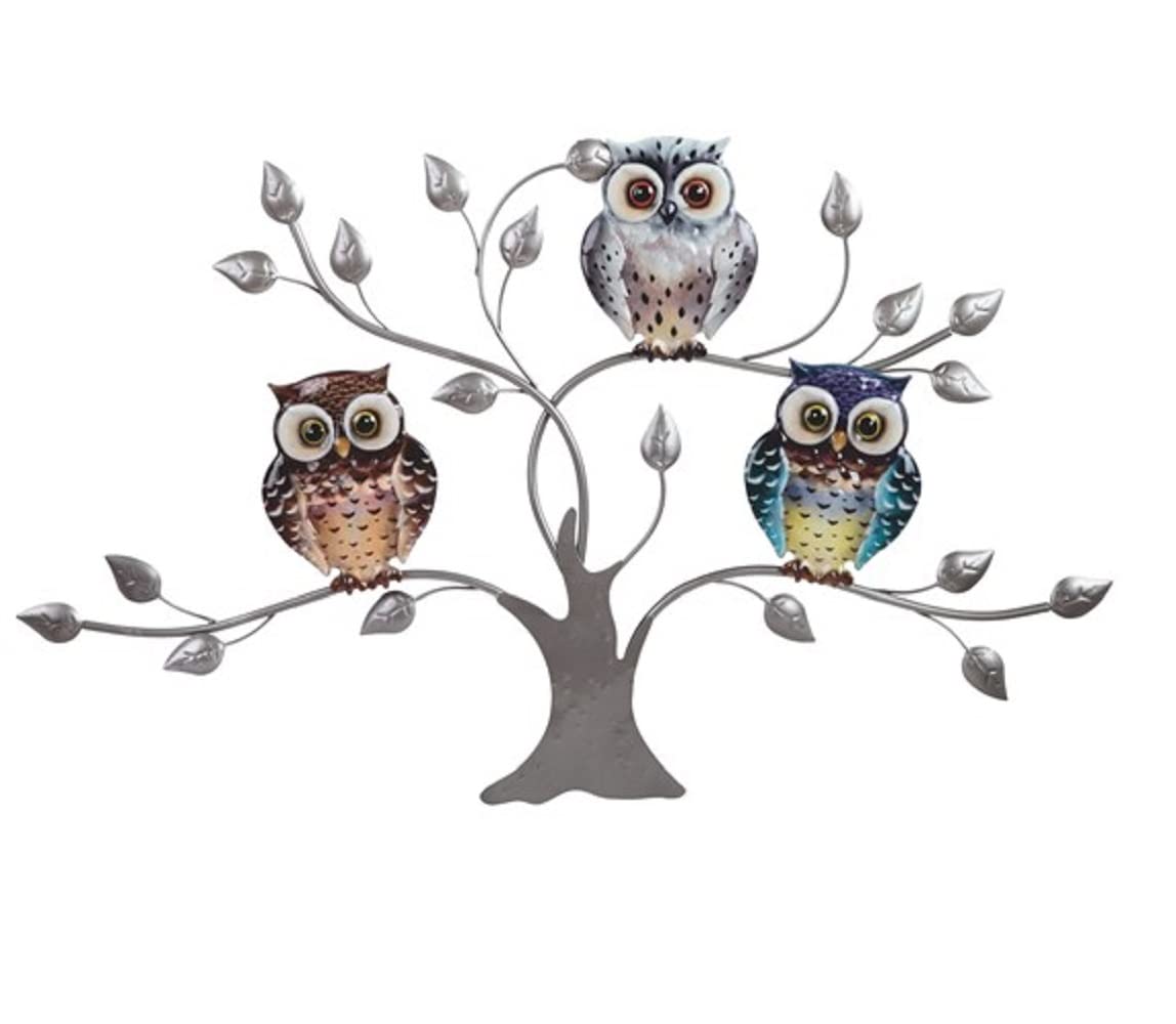 ICE ARMOR 27.25"W Owls Standing on Tree Wall Decor Home Decoration