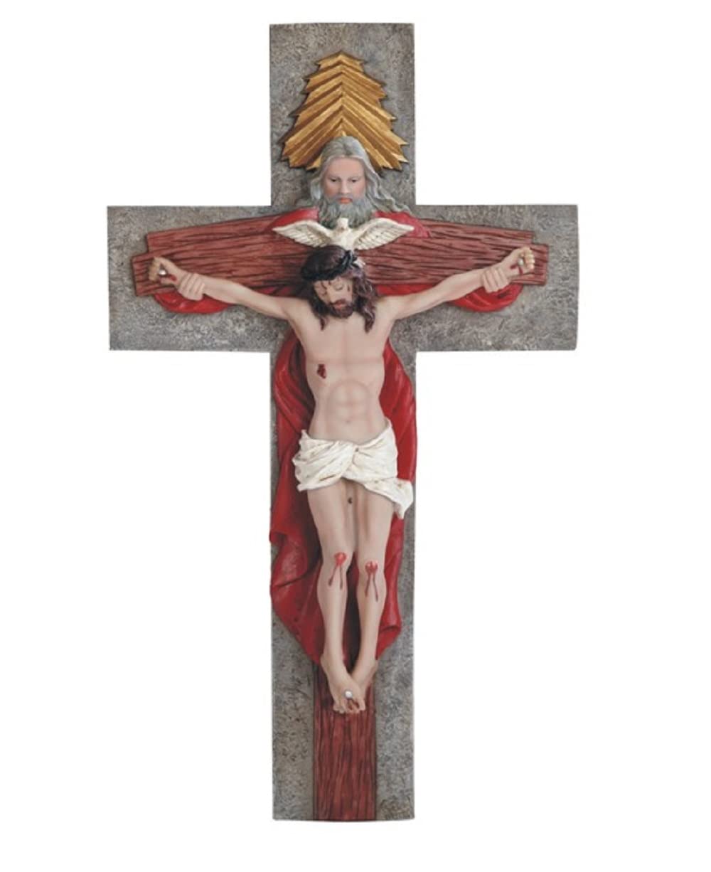 ICE ARMOR Holy Trinity Crucifix 15.5"H Jesus Nailed On The Cross Crucifix Wall Cross Holy Statue Religious Decoration Figurine