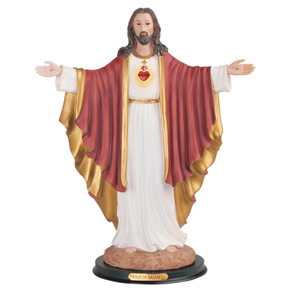 ICE ARMOR 16" H Sacred Heart of Jesus with Open Arms Statue Holy Figurine Religious Decoration