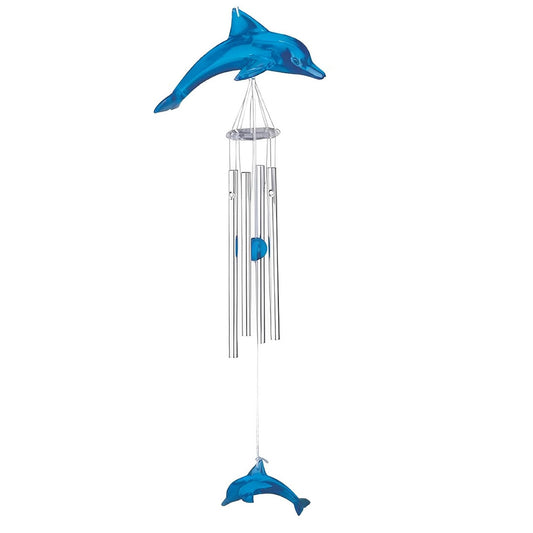 ICE ARMOR 16" Long Dolphin Acrylic Wind Chime Marine Life Garden Patio Decoration