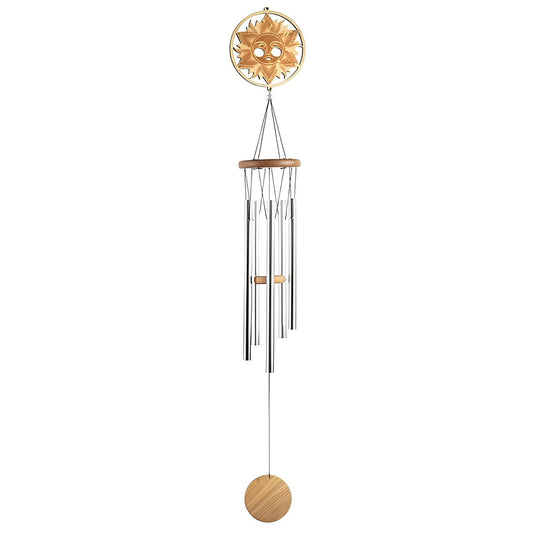 ICE ARMOR 34" Long Wood Silhouette Sun Wind Chime