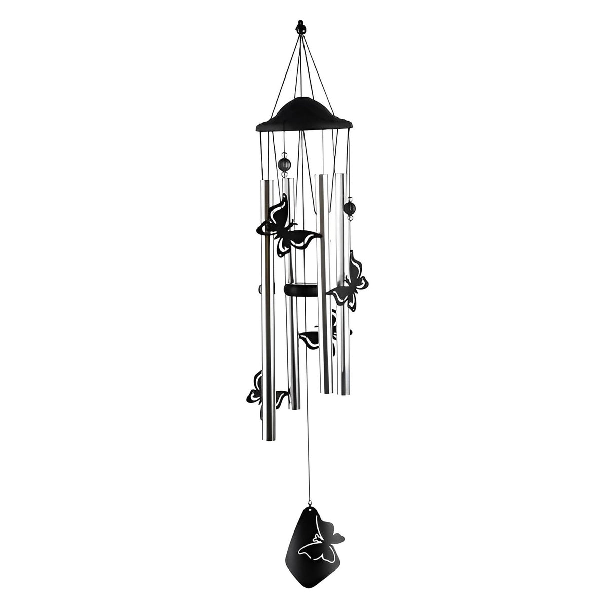 ICE ARMOR 34" Long Chandelier Silhouette-Butterfly Wind Chime