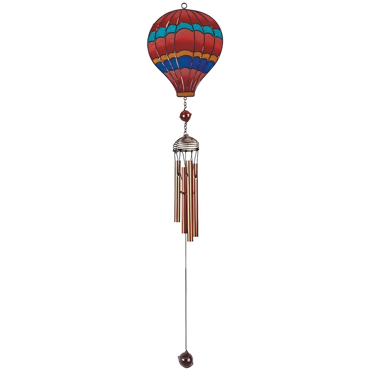 ICE ARMOR 31" Long Red Air Balloon Wind Chime with Copper Gem