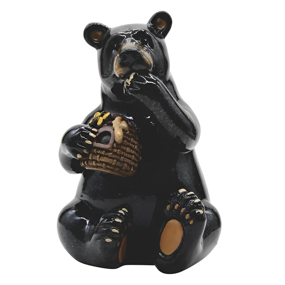ICE ARMOR 5.5" H Black Bear Eating Honey Figurine