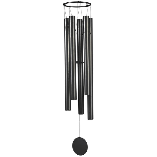 ICE ARMOR 50" Long Black Metal Traditional Wind Chime with Black Tubes