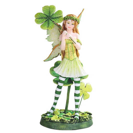 ICE ARMOR 7.25" H Clover Fairy Statue Fantasy Decoration Figurine