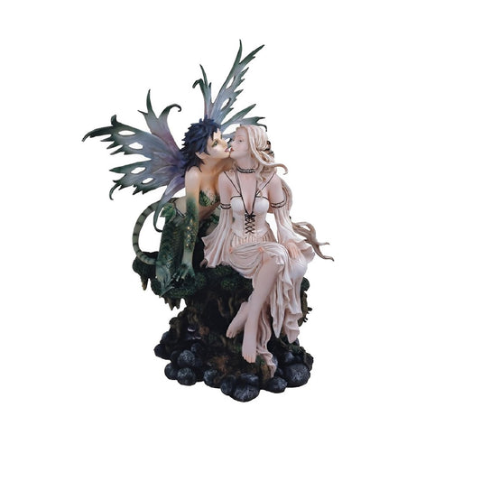 ICE ARMOR 19" H Green Forest Fairy with Lady Statue Fantasy Decoration Figurine