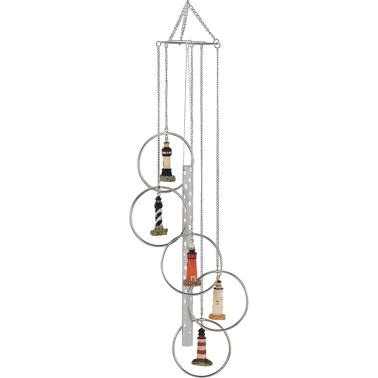 ICE ARMOR 24" Long 5-Ring Polyresin Lighthouse Wind Chime