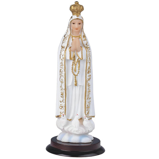 ICE ARMOR 5" H Our Lady of Fatima Statue Our Lady of The Holy Rosary of Fatima Holy Figurine Religious Decoration