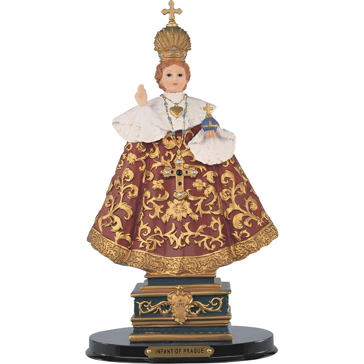 ICE ARMOR 12" H Infant Jesus of Prague Statue Child Jesus of Prague Holy Figurine Religious Decoration