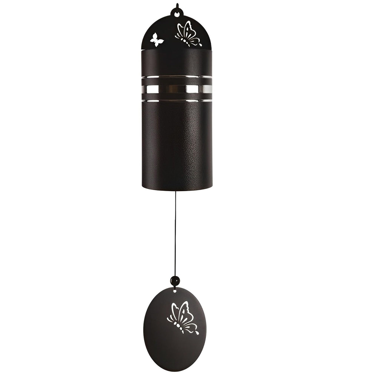 ICE ARMOR 22" Long Metal Black Butterfly Wind Chime with Tube