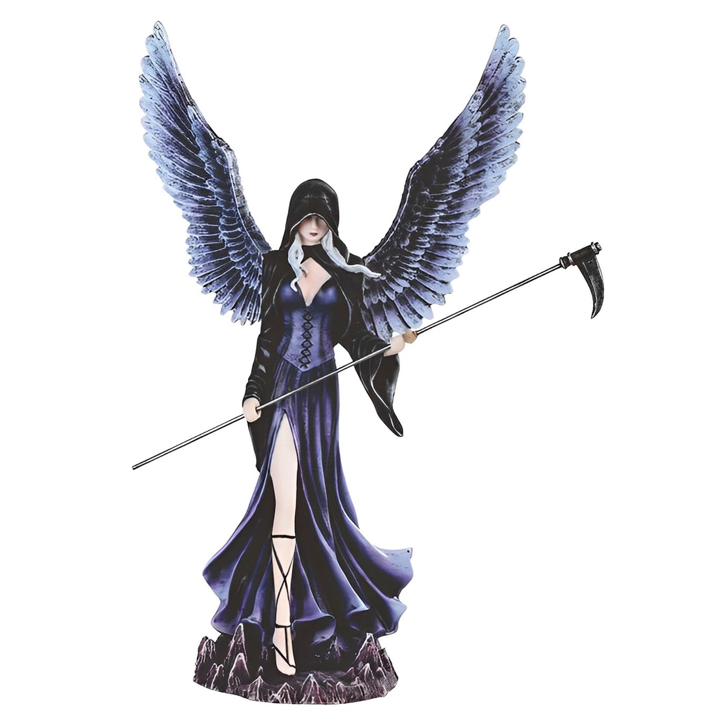 ICE ARMOR 12.25" H Gothic Dark Angel Fairy with Scythe Statue Fantasy Decoration Figurine
