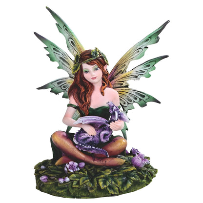 ICE ARMOR 6" H Fairy with Baby Dragon Statue Fantasy Decoration Figurine