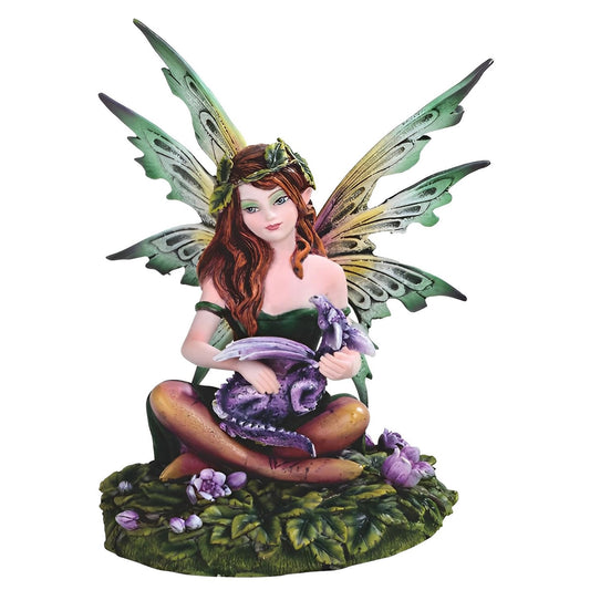 ICE ARMOR 6" H Fairy with Baby Dragon Statue Fantasy Decoration Figurine