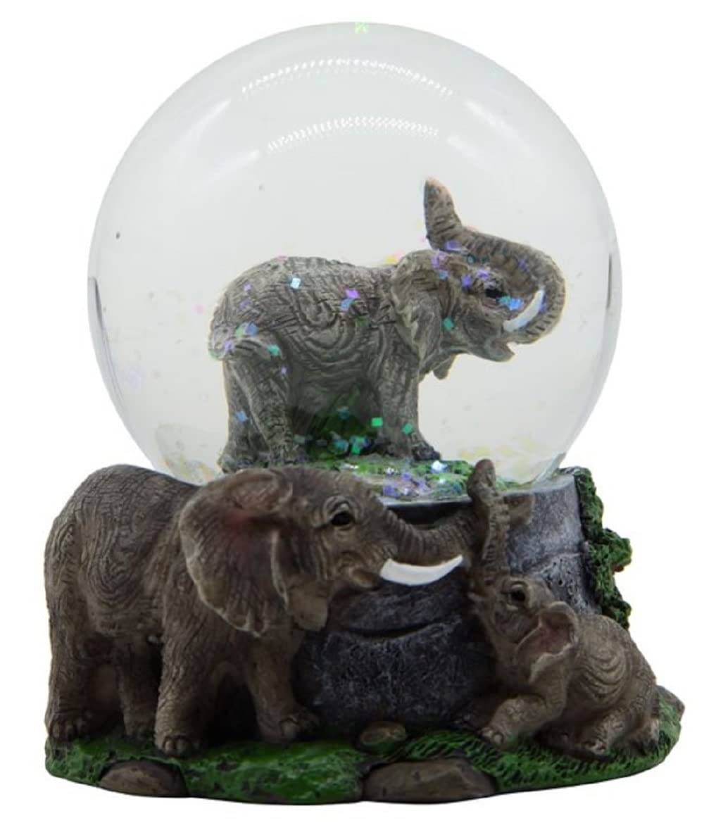 ICE ARMOR 3.5" H Elephant Glitter Snow Globe Statue Fantasy Decoration Figurine