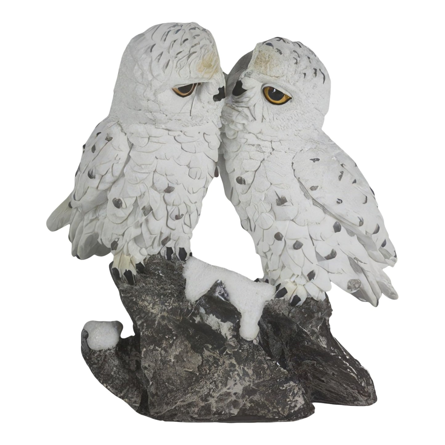 ICE ARMOR 6" H Snow Owl Kissing Figurine Statue Sculpture Ornament Decoration Home/Room Decor Ideas for House Warming, Holidays and Birthdays Great Collectible Addition