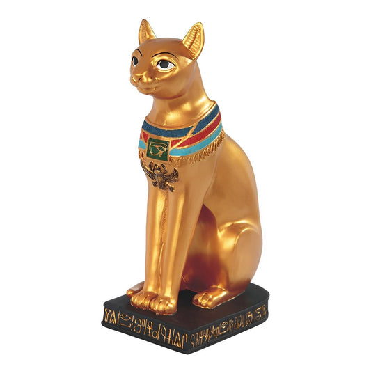 ICE ARMOR 8.5" H Ancient Egyptian Cat Goddess Bastet Black and Gold Bast Statue Home Decor Figurine
