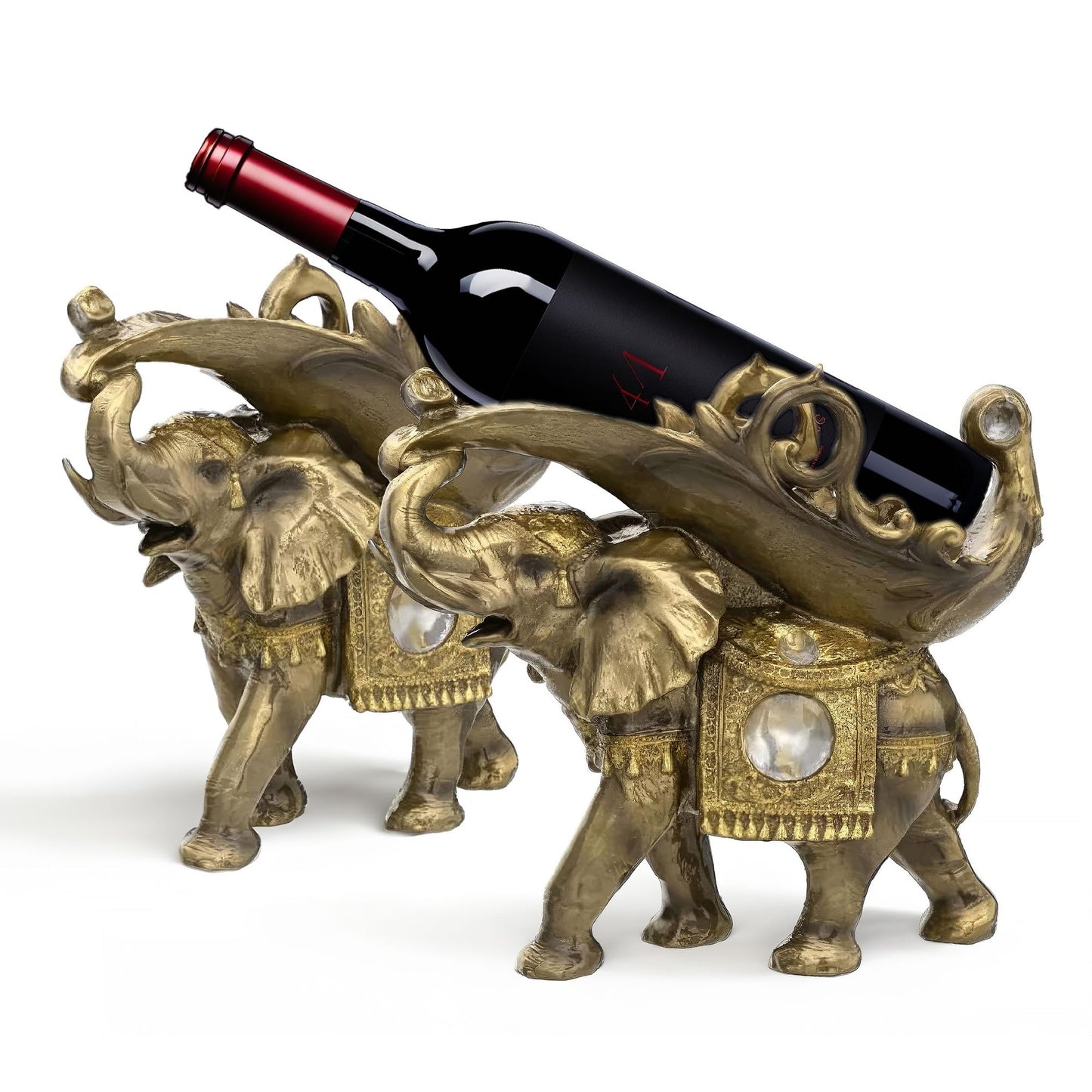 ICE Armor Decorative Wine Bottle Holder, Wine Rest Statue, Home Decor Wine Display Table Centerpiece for Tabletops and Counters, Wine Lovers Gift