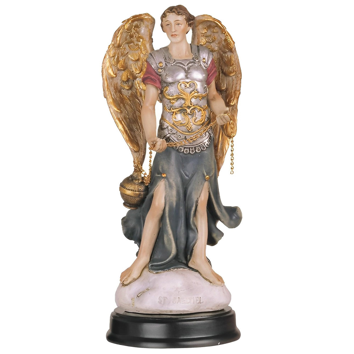 ICE ARMOR 5" H Archangel Sealtiel Statue Angel of Prayer Holy Figurine Religious Decoration