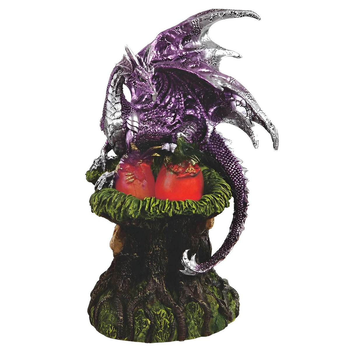 ICE ARMOR 9.5" H Medieval Purple Dragon with LED Light Statue Fantasy Decoration Figurine