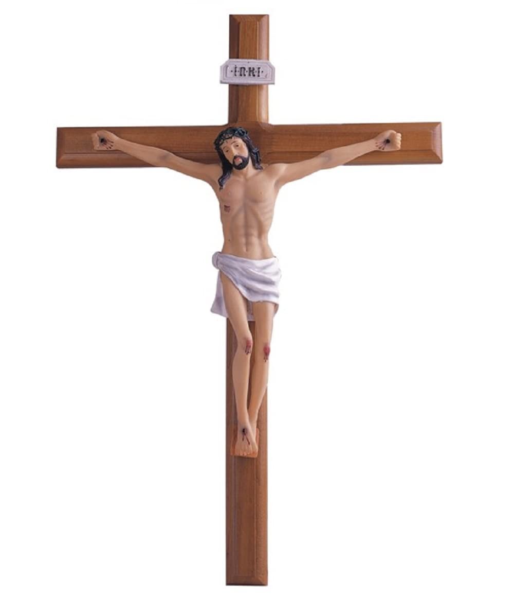 ICE ARMOR Jesus Nailed On The Cross 22"H Wall Cross Crucifix Religious Statue Decoration Figurine