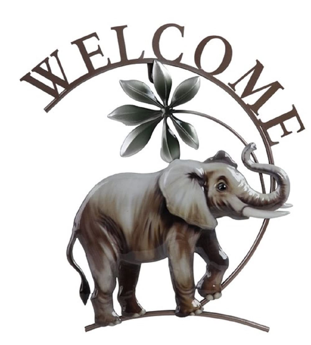 ICE ARMOR 14"W Elephant Welcome Wall Plaque Home Decoration