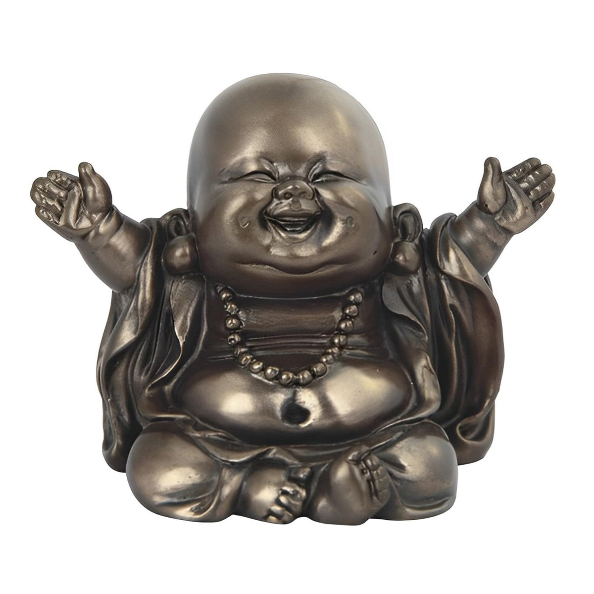 ICE ARMOR 4" W Bronze Maitreya Buddha Statue Feng Shui Decoration Religious Figurine