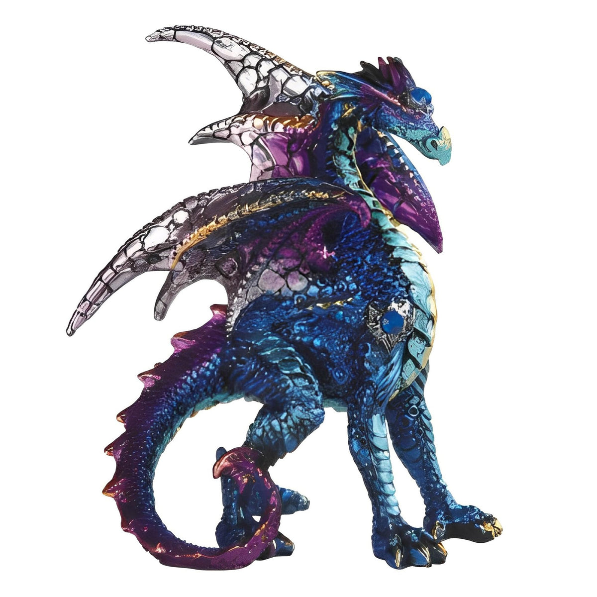ICE ARMOR 5" H Blue and Purple Dragon Statue Fantasy Decoration Figurine