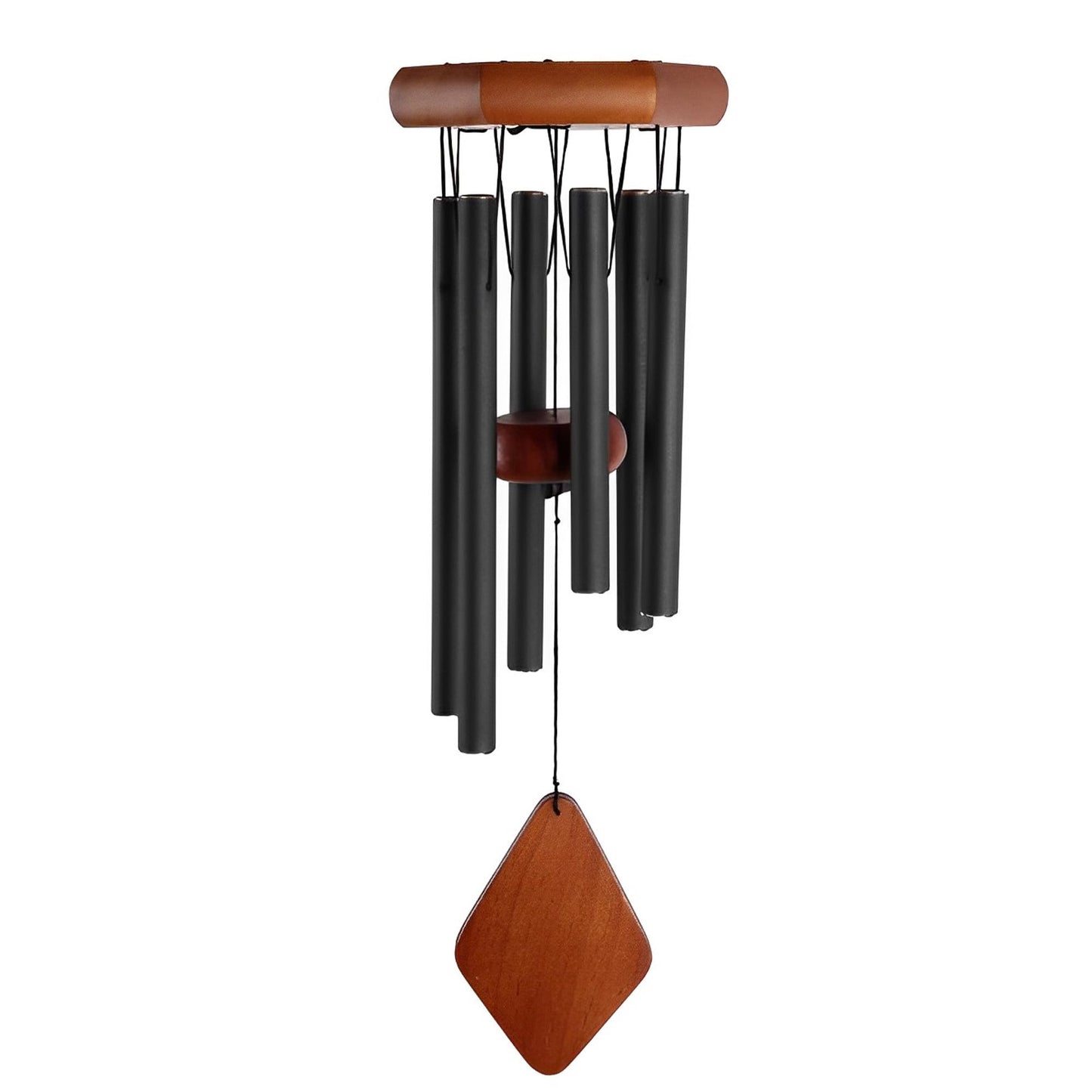 ICE ARMOR 20" Long Wooden Top Wind Chime with Black Tube