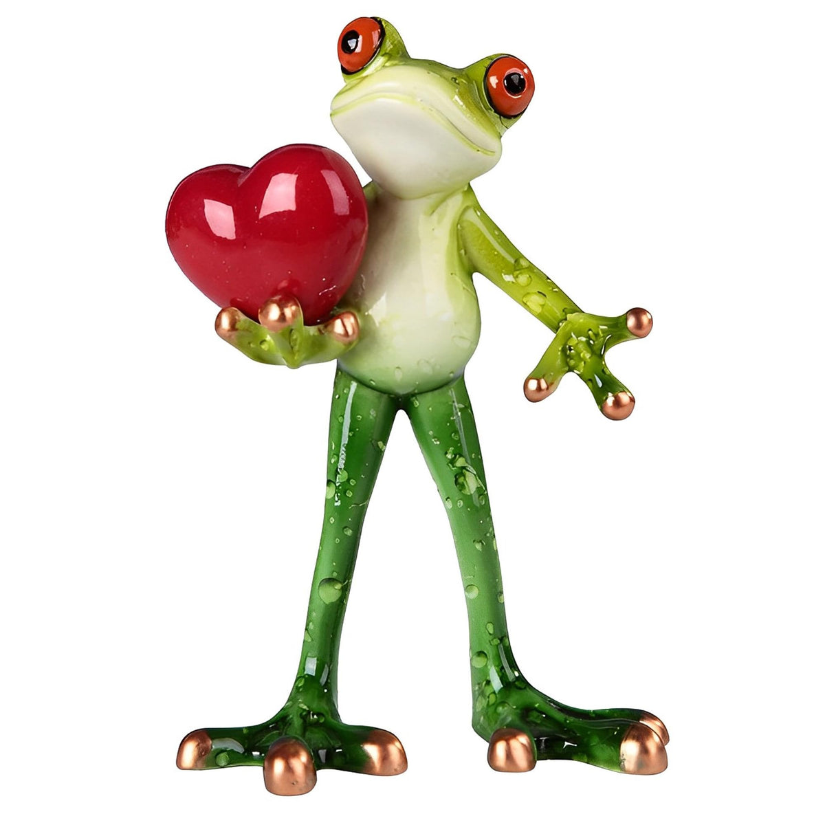 ICE ARMOR 6" H Lovely Tree Frog with Red Heart Statue Animal Decoration Figurine