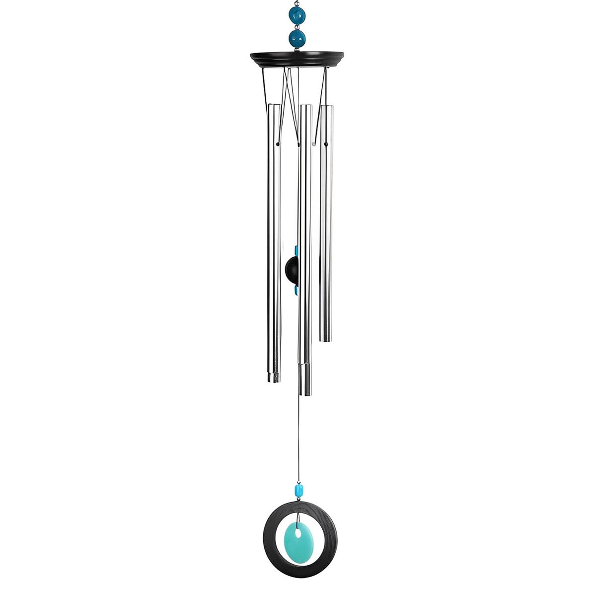 ICE ARMOR 34" Long Wooden Top Blue Geode Wind Chime