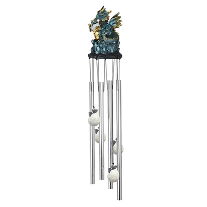 ICE ARMOR 23" Long Dragon Holding Egg Round Top Wind Chime