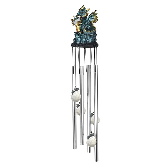 ICE ARMOR 23" Long Dragon Holding Egg Round Top Wind Chime
