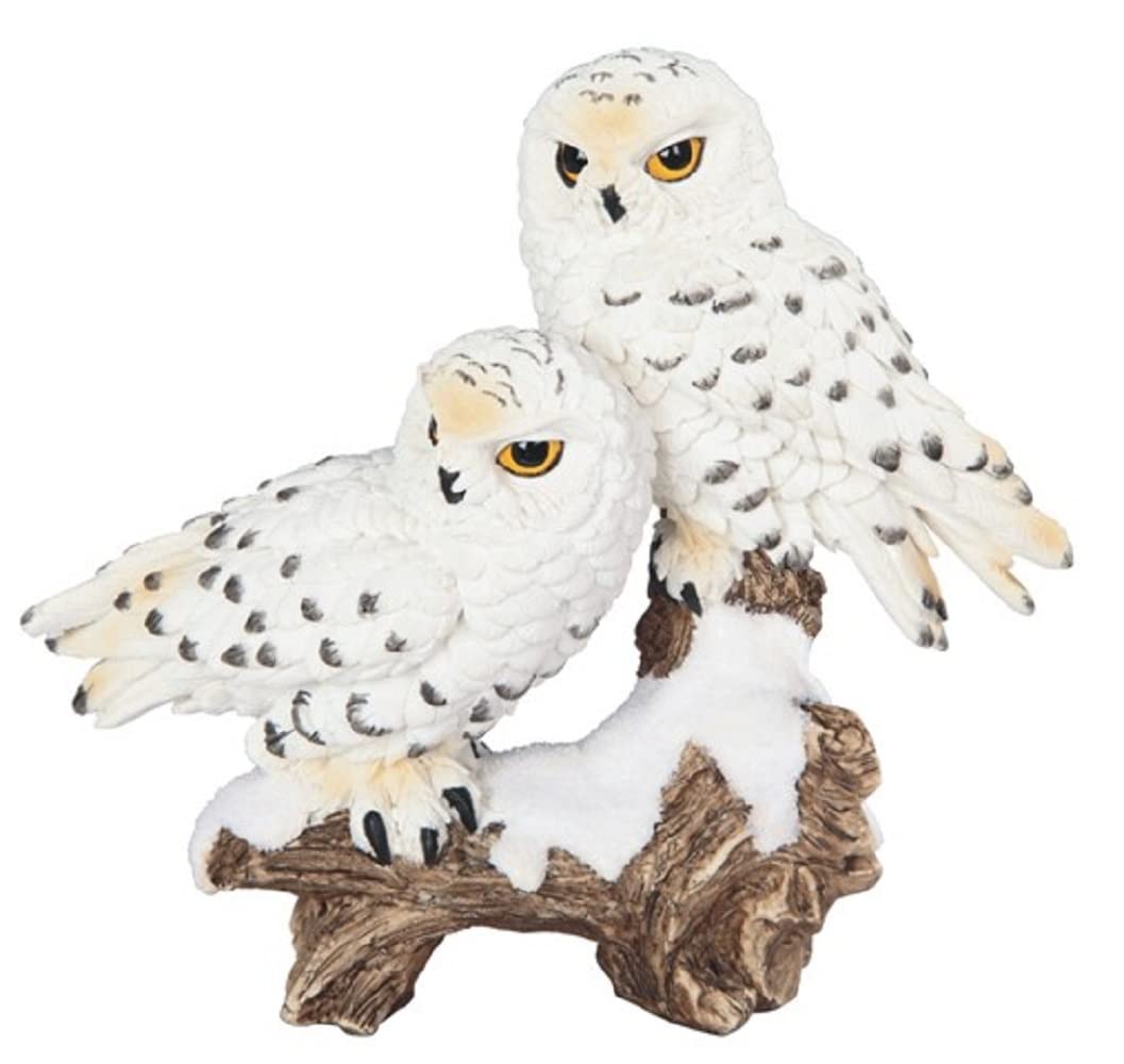 ICE ARMOR Detailed Craftmanship Snow Owl Decor Sculpture, Soaring Owl Statue for Shelf Table Counters, Fall Home, Animal Decorations for Living Room