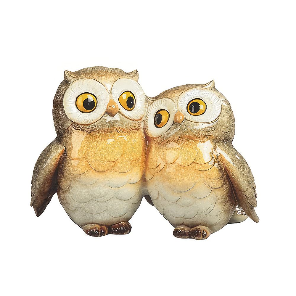 ICE ARMOR 6.25" H Owl Couple Figurine Statue Home Room Decor