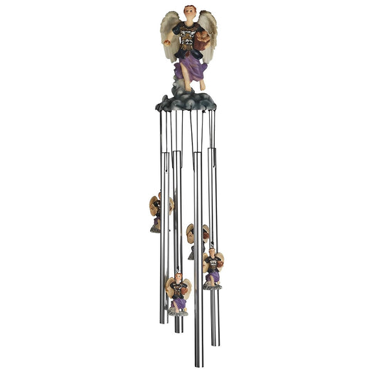 ICE ARMOR 23" Long Archangel Barachiel Round Top Wind Chime Garden Patio Decoration
