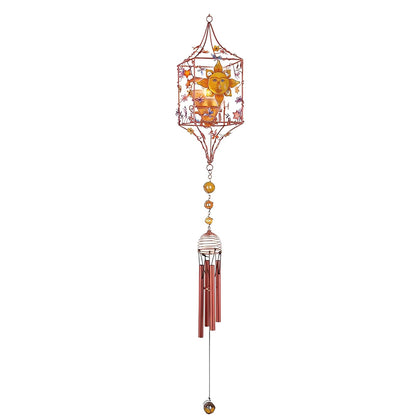 ICE ARMOR 33" Long Celestial Copper Candle Holder Gem Wind Chime