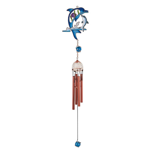 ICE ARMOR 22" Long Dolphin Wind Chime with Copper Gem