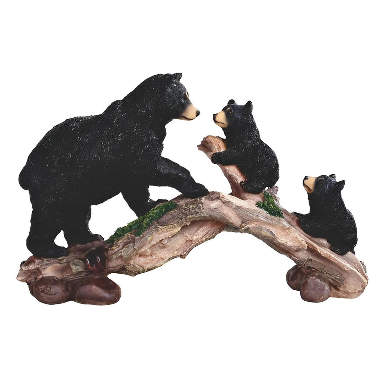 ICE ARMOR 11.75" W Black Bear with Cubs Climbing on Tree Bear Family Figurine