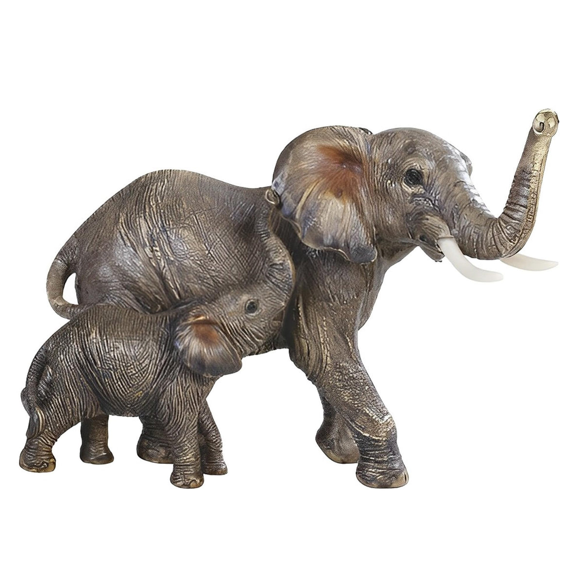 ICE ARMOR 6.75" W Realistic Lifelike Elephant with Cub Figurine