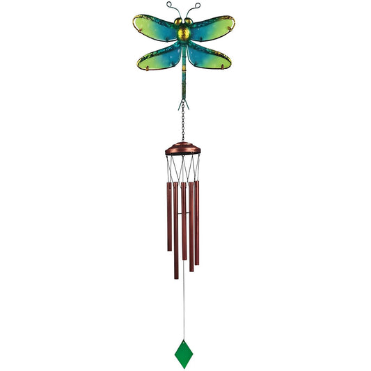 ICE ARMOR 40" Long Green Dragonfly Wind Chime