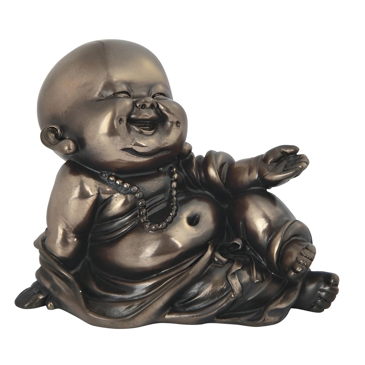 ICE ARMOR 4.25" W Bronze Maitreya Buddha Statue Feng Shui Decoration Religious Figurine