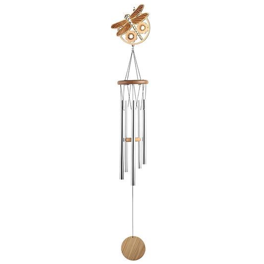 ICE ARMOR 34" Long Wood Silhouette Dragonfly Wind Chime