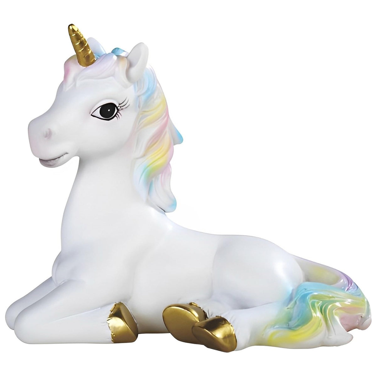 ICE ARMOR 6.25" W Lucite Unicorn with Rainbow Mane Fantasy Decoration Figurine