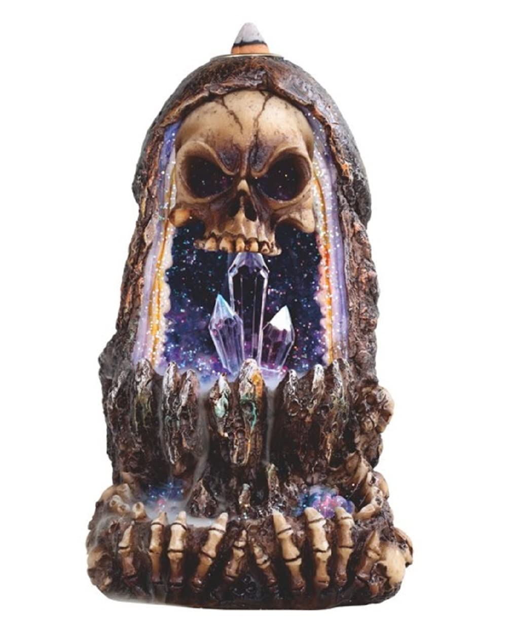 ICE ARMOR 6.75" H Grim Reaper Backflow Incense Burner with LED Light Skull Incense Holder