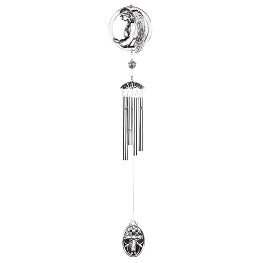ICE ARMOR 28" Long Angel Pewter Wind Chime Garden Patio Decoration